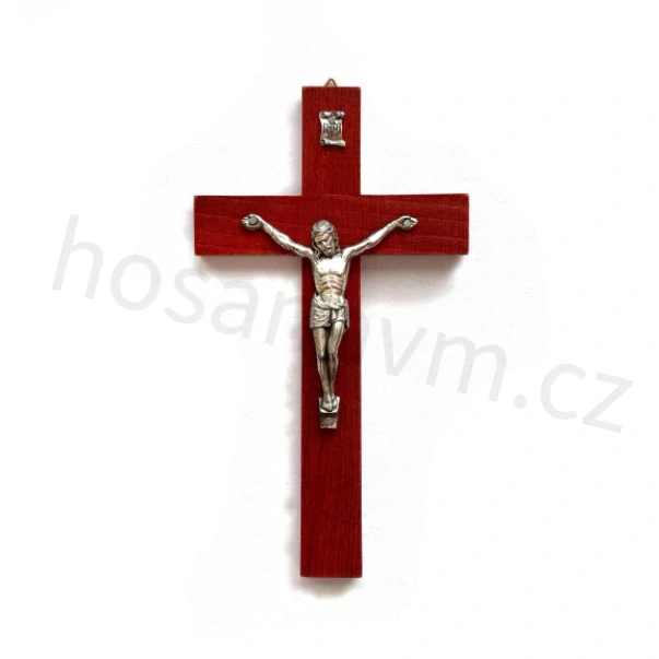 Dřevěný kříž (rovný, 16 cm) - mahagon