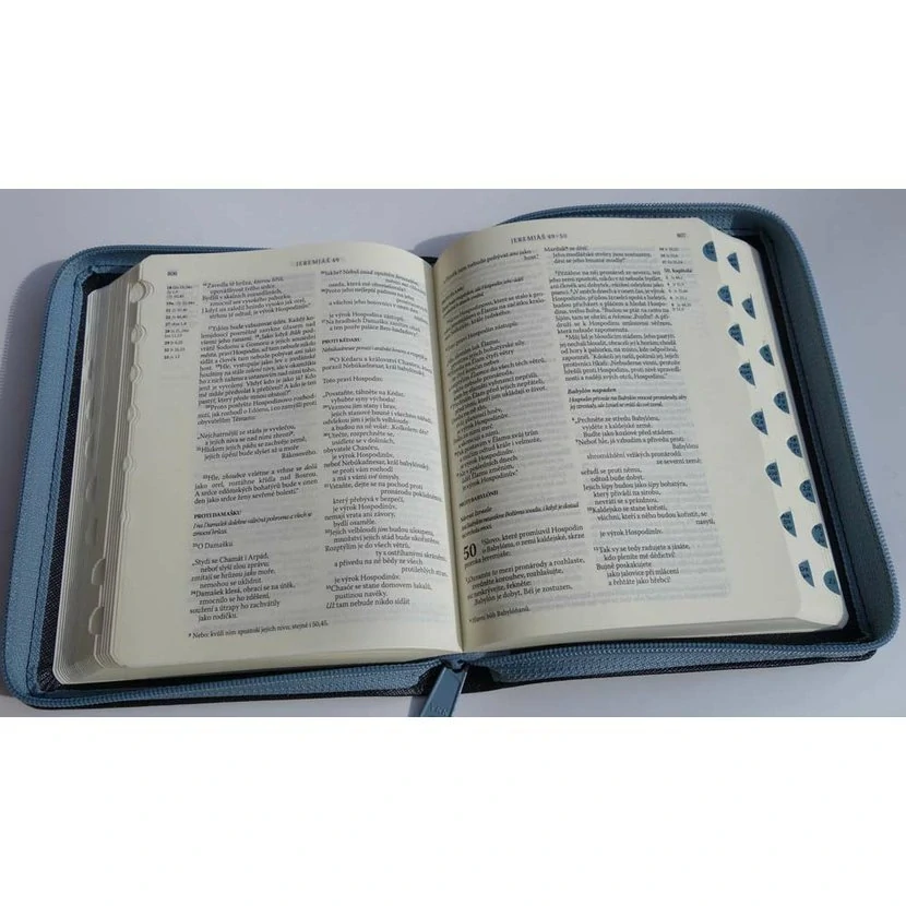 Bible ČEP DT malá, zip, výřezy, ocelově šedá