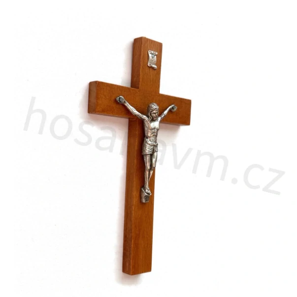 Dřevěný kříž (rovný, 16 cm) - stř. hnědá