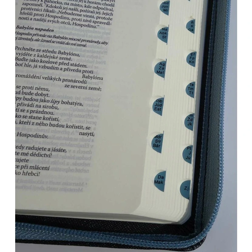 Bible ČEP DT malá, zip, výřezy, ocelově šedá