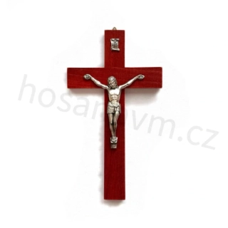 Dřevěný kříž (rovný, 16 cm) - mahagon