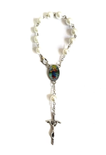 Růženec do auta – bílý