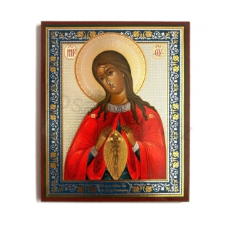 Ikona Panna Maria Pomocnice při porodu 13,5×11,2 cm