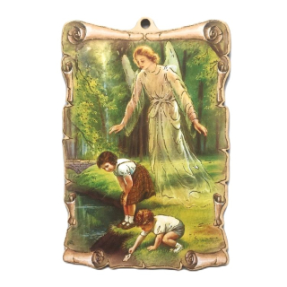 Anděl s dětmi – zelený (malý)