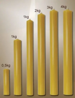 Hladká dlouhá svíce se včelím voskem 60×400 mm
